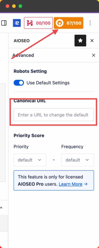 How to change WordPress Canonical URL using All In One SEO