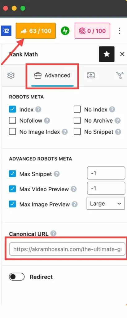 How to change WordPress Canonical URL using RankMath