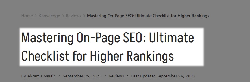 H Tag optimization for on page seo
