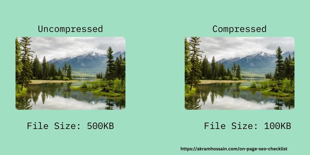 Image Compression example Before and After Result