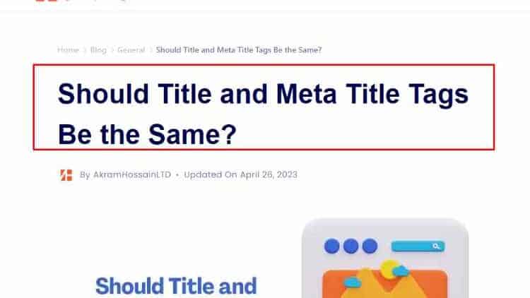 What is title tag an example using blog post's title