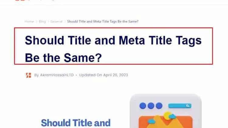 What is title tag an example using blog post's title