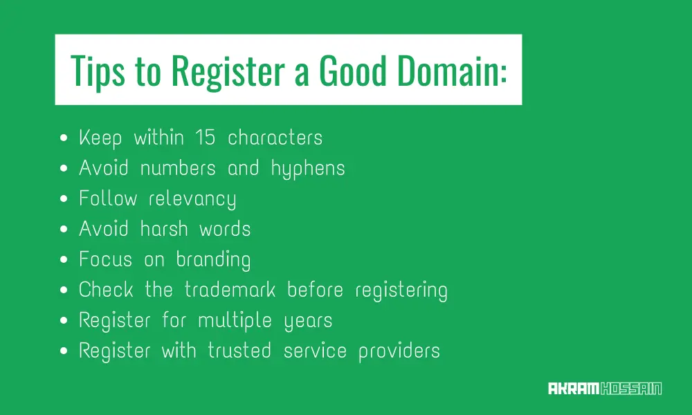 Tips to Register a Good Domain