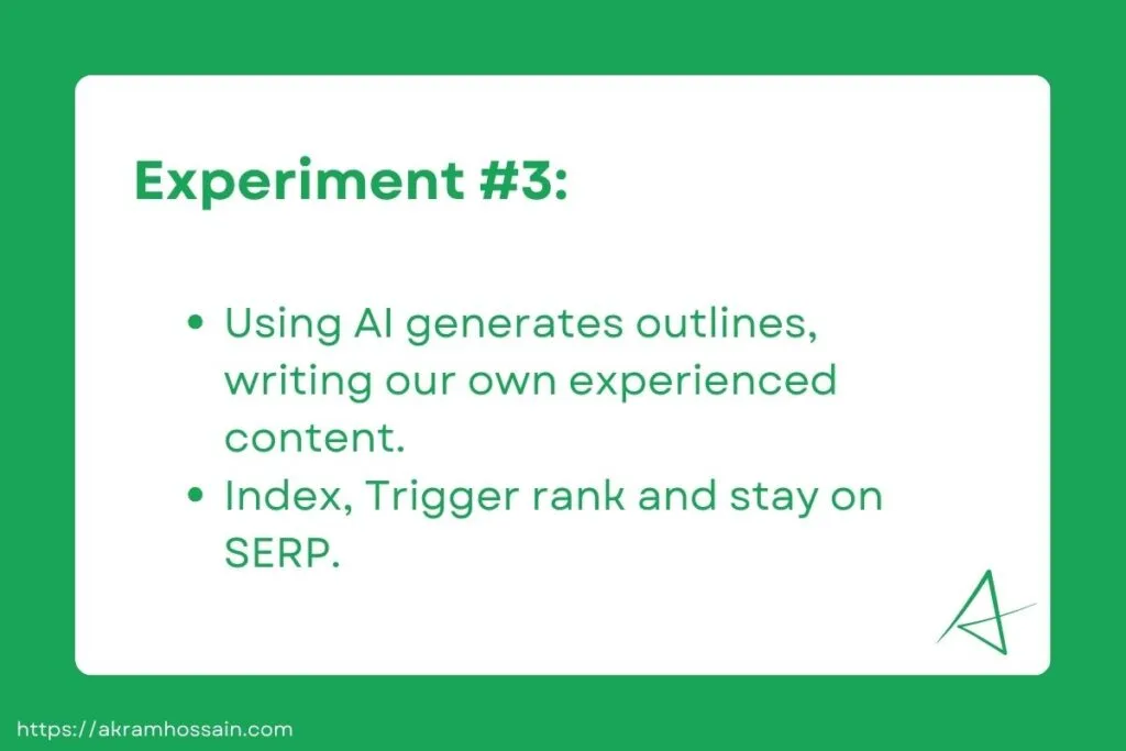 AI Content Experiment of Google Rank #3