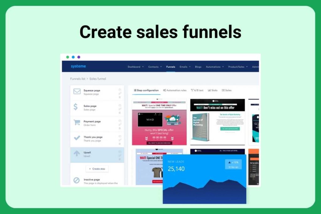 Create sales funnels using systeme.io