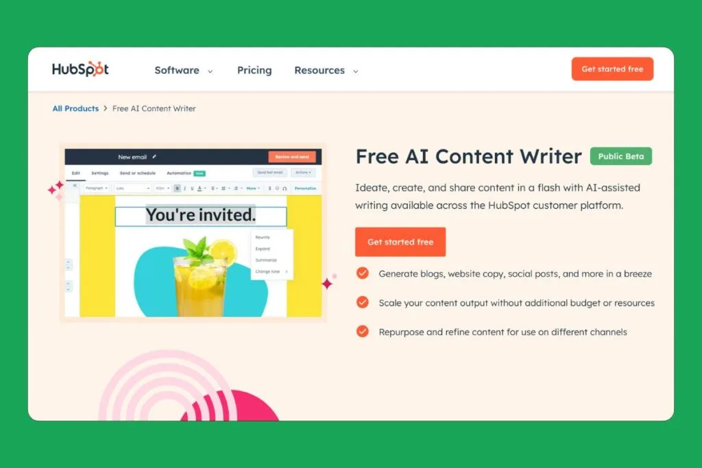 HubSpot Free AI Content Writer