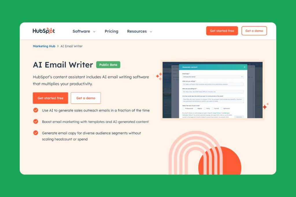 HubSpot Free AI Email Writer