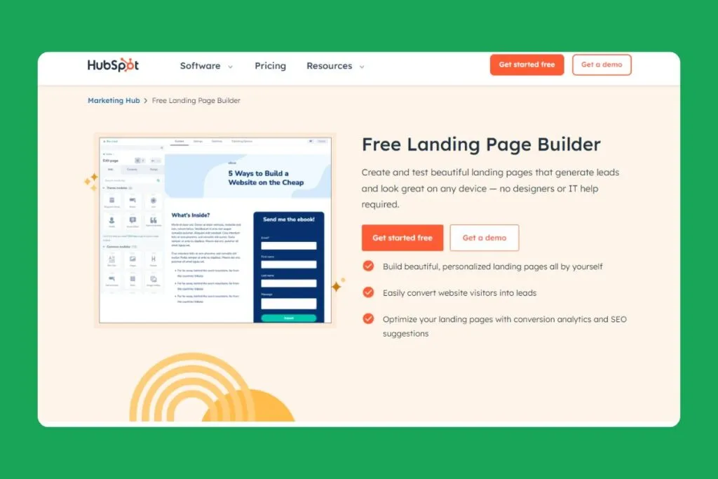 HubSpot Landing Page Builder