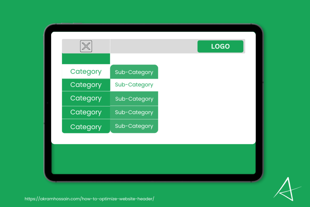 Example of responsive Tablet Menu