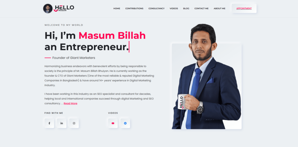 Masum Billah Bhuiyan Website Screenshot