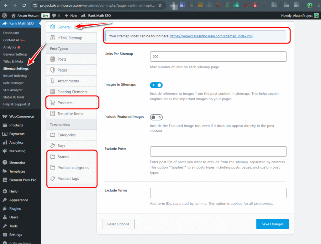 XML and HTML Sitemap Setting Using Rank math