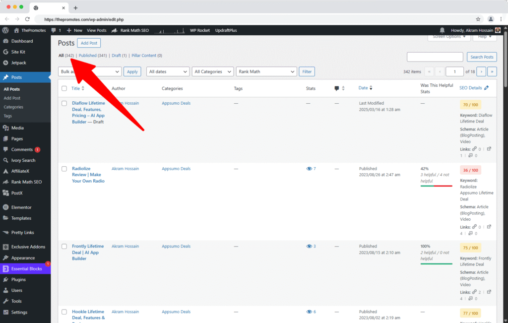 ThePromotes Posts and Optimized By Rank Math SEO plugin