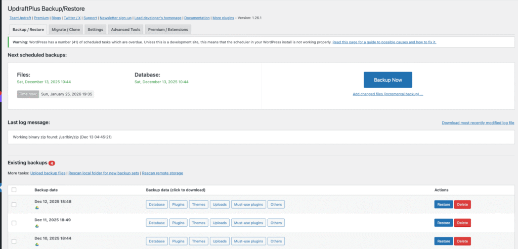 UpdraftPlus Wordpress plugin for WordPress UpdraftPlus WordPress plugin for Backup